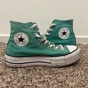 dyed green platform hightop converse